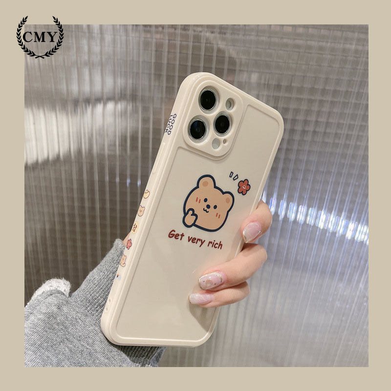 Iphone Case Cartoon Bear Pattern Side Print Tpu Phone Case For Iphone 11 Pro Max X Xr Xs Max 7 8 Plus Se 12 Pro Max 12 Mini Shopee Singapore