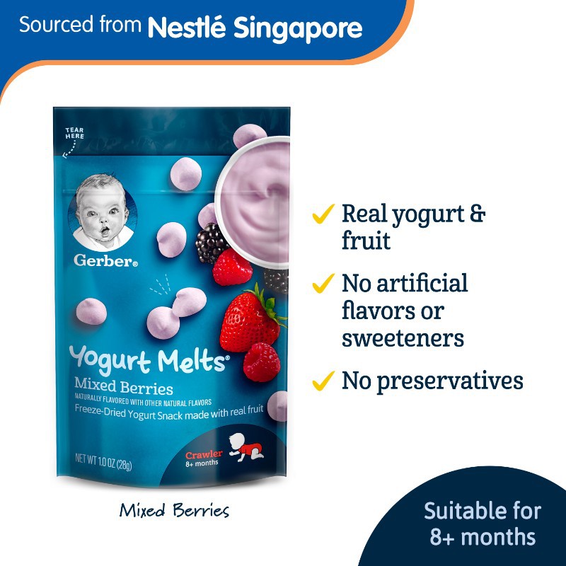 GERBER® GRADUATES Yogurt Melts Mixed Berries 28g Shopee Singapore