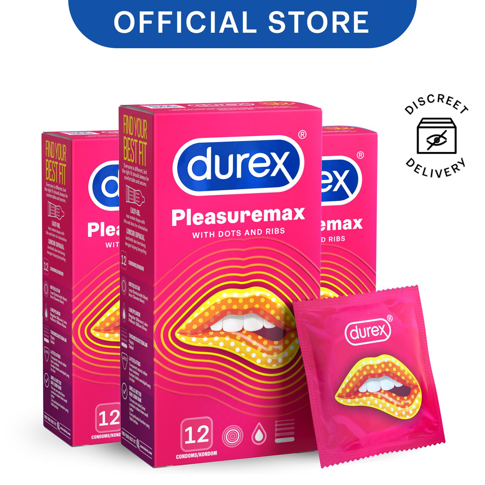 [bundle Of 3] Durex Pleasuremax Ribbed And Dotted Condoms 12s Shopee