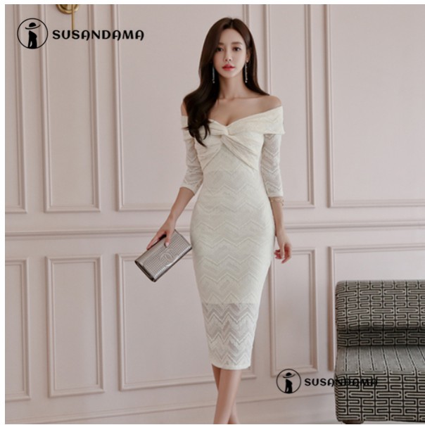 white cocktail dress midi