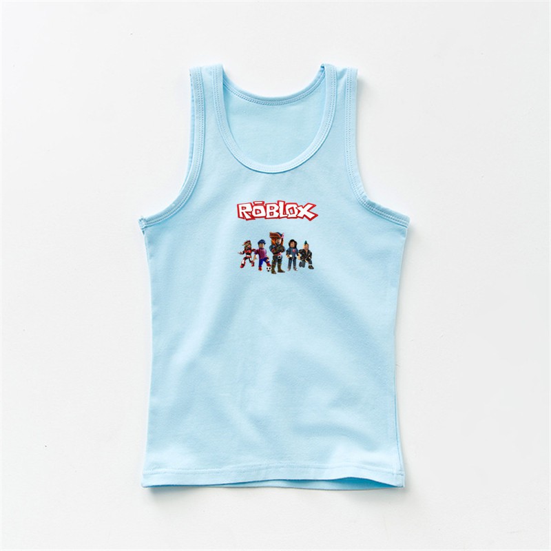Summer Vest Baby Boys Cotton Vests Roblox Fashion Kids Sleeveless Shirt Shopee Singapore - vest roblox shirt