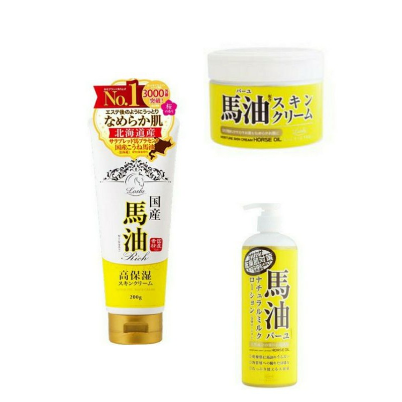 Japan Loshi Horse Oil Skin Cream Lotion Shopee Singapore