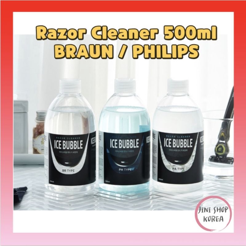 ICE BUBBLE Razor Cleaner BRAUN PHILIPS Shaver cleaning liquid 500ml