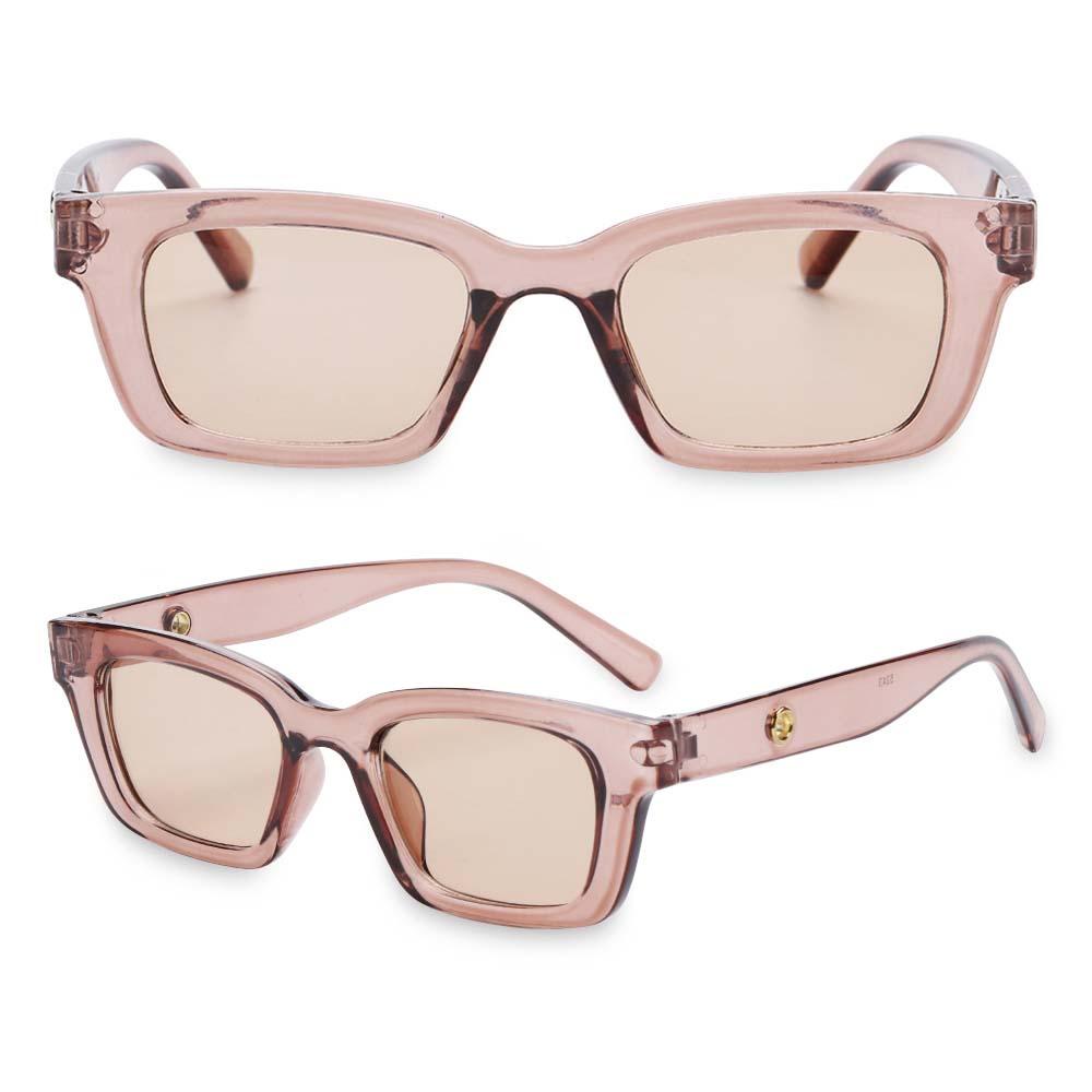 Image of MOCHO Rectangle Sunglasses Retro 90s Vintage Street Shot Narrow Square Frame Ladies Outdoor Eyewear #4
