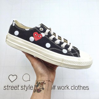 cdg x converse black low