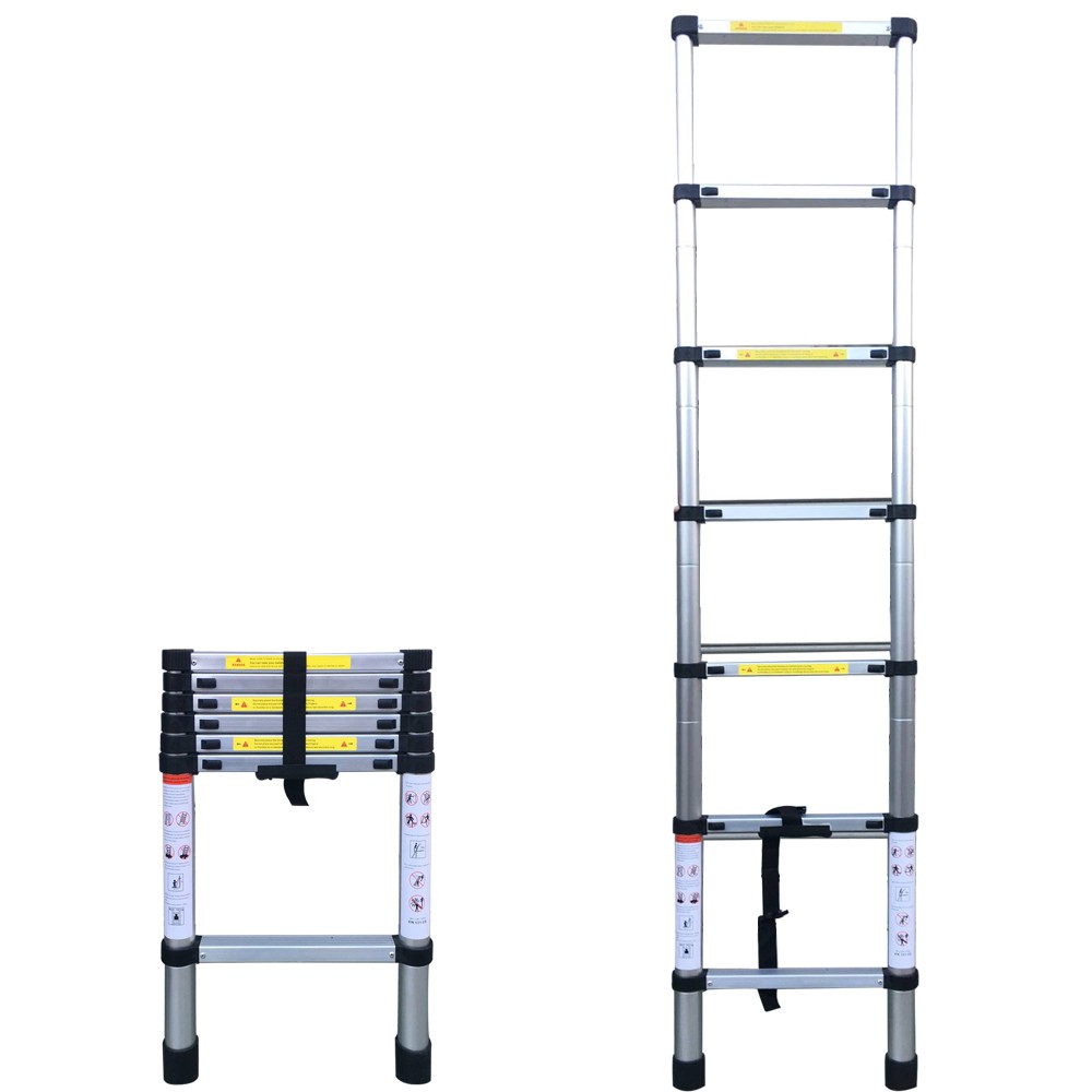 2m Foldable Aluminium Alloy Ladder 7 Steps Extension Ladders Extendable ...