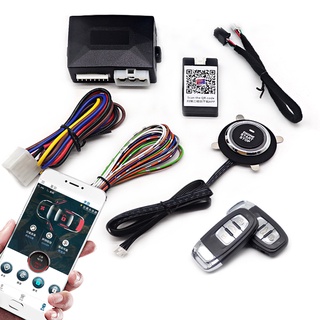 12V Car Alarm With Autostart System Security Protection Universal Auto Start Stop Keyless Entry System Remote Control Engine Ignition Kit Push One Button Start System