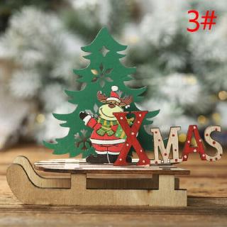 Wooden EIk Sled Snowman Ornaments Merry Christmas Home Decor Xams Tree Supplies 