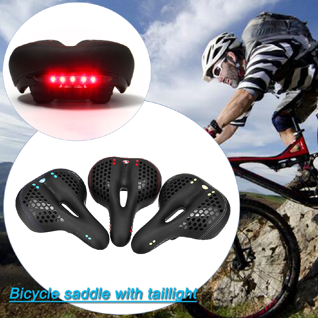 Bicycle Saddle With Light Thicken Widen Mtb Bike Saddles Soft Cycling Saddle