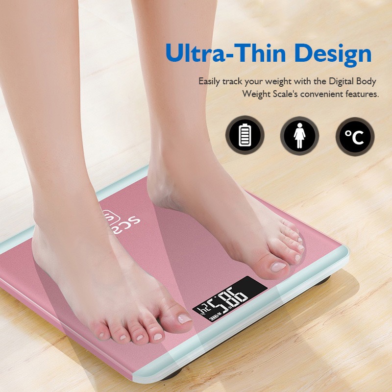 WEIRVI Digital Electronic Body Weight Scale with Room Temperature