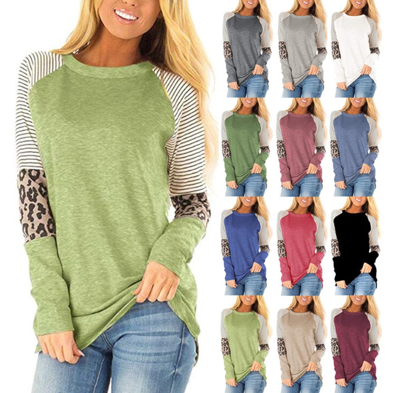 raglan shirt with leopard sleeves