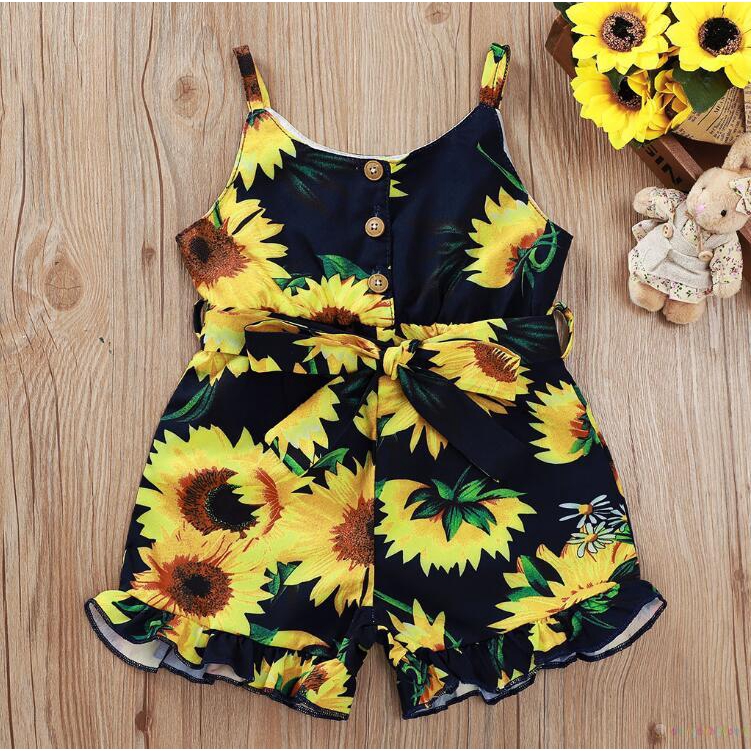 little girl sunflower romper