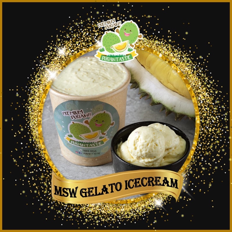 [Duriantastie] MSW Durian Gelato Ice Cream 16oz | Shopee Singapore