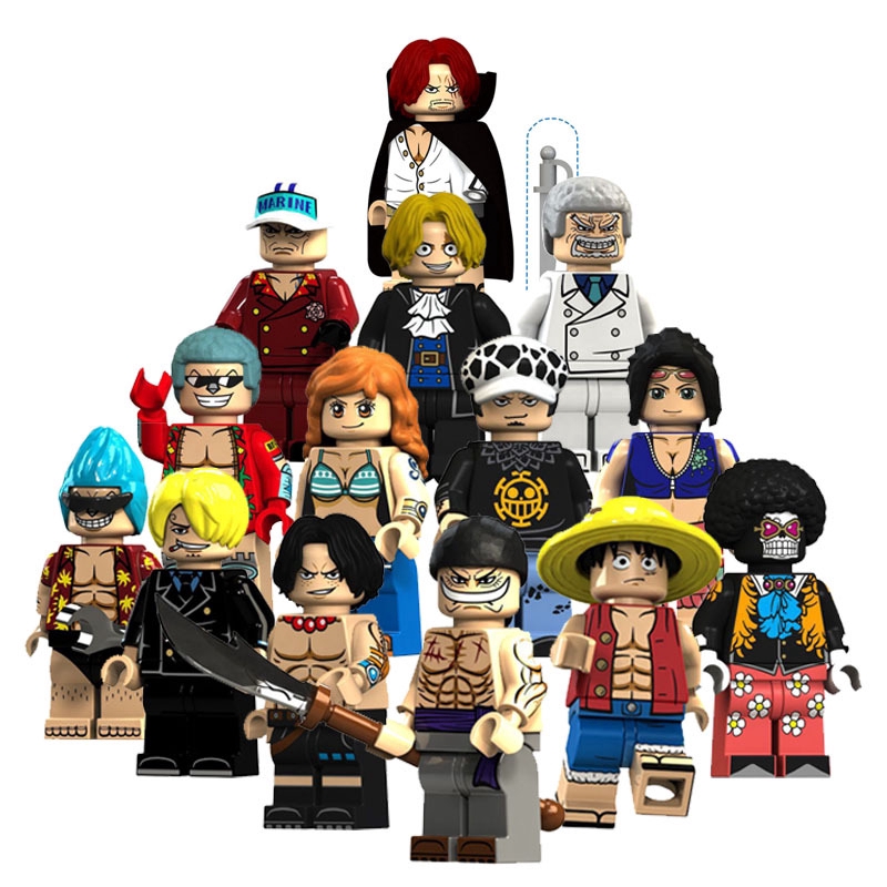 Lego Blocks 14 Pcs Se One Piece Luffy Ace White Beard Naomi Franco Brook Sabong Insert Blocks Shopee Singapore