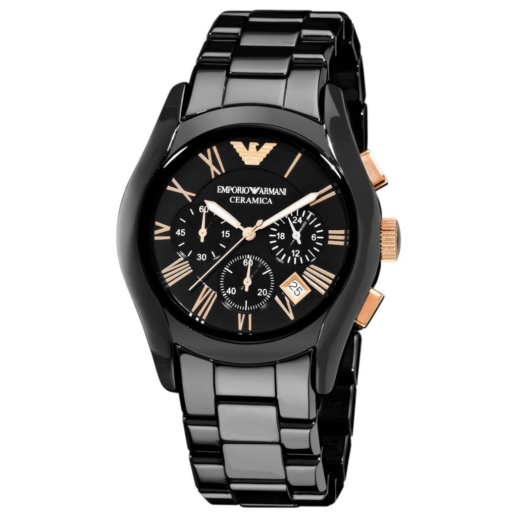 armani black ceramic watch mens