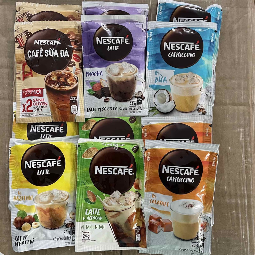 Combo 6 Flavors Nescafe Caramel + Coconut + Hazelnut + Almond