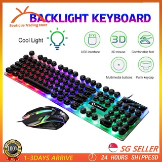 GTX300 Mechanical Wired Keyboard Mouse Set LED Backlight RGB Mechanical Gaming Keyboard and Mouse Set