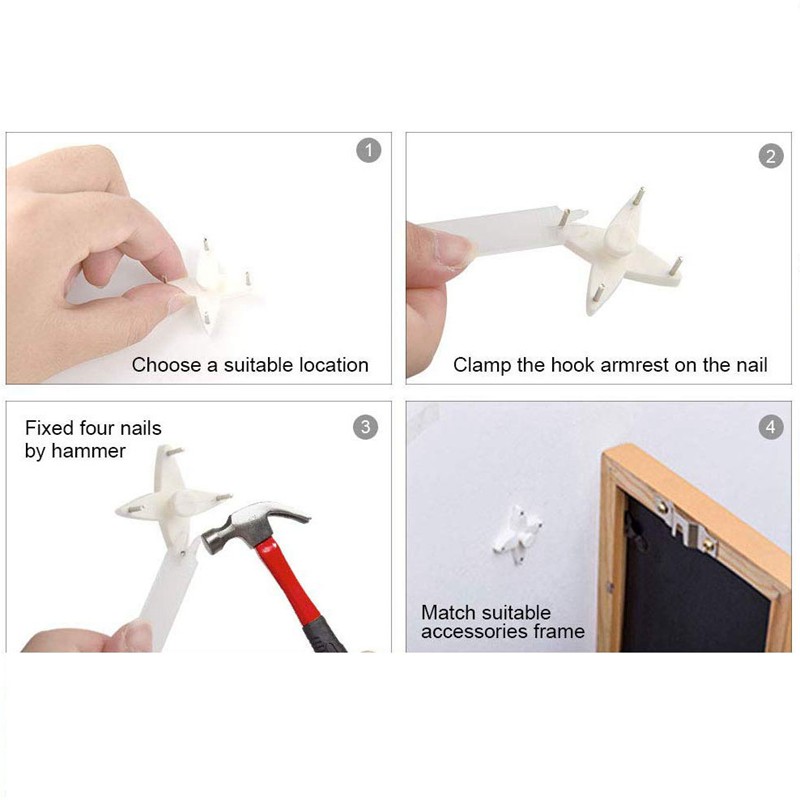 For Hardwall & Drywall Non-Trace Clear Small Medium & Large Hook Assortment Command Damage-Free Traceless Heavy Duty Hanging Hooks Picture Frame Hardware Kit. 