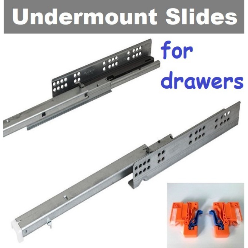 Undermount Soft Closing Full Extension Slide Drawer Track