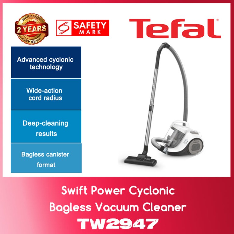Tefal TW2947 Swift Power Cyclonic Bagless Vacuum Cleaner WITH 2 YEARS