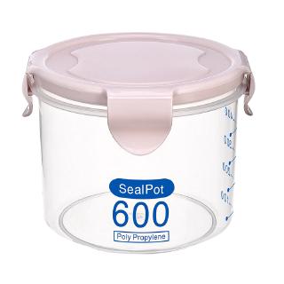 600/800/1000/1500ml Plastic Sealed Cans Kitchen Storage Box Transparent Food Canister Keep Fresh Clear Container Jar #6