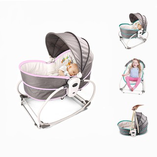 5 In 1 Multifunctional Baby Rocking Chair Newborn Music Auto Swing Cradle Sleeping Basket Portable Travel Basket