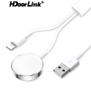 HdoorLink 2 in 1 Wireless Charger For Watch i(Watch) 4 3 2 1 iP 11 Xr Xs Qi Magnetic Fast Charging Cable