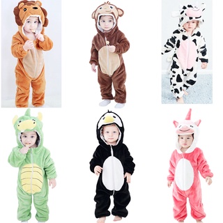 Newborn Boys Girls Romper Jumpsuit Long Sleeve Hooded Animal Ears Clothes SG 