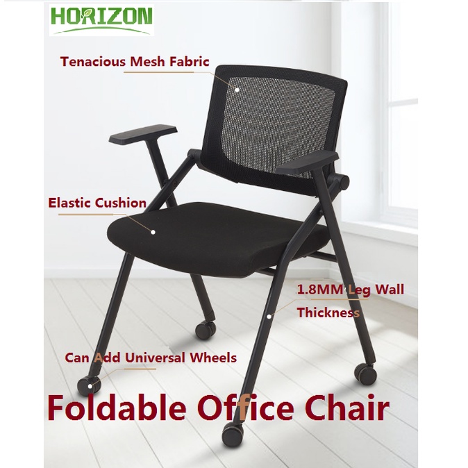 Computer Chair Thick Cushion Training Backrest Dining Chair Simple Color : Green Conference Office Folding Chair
