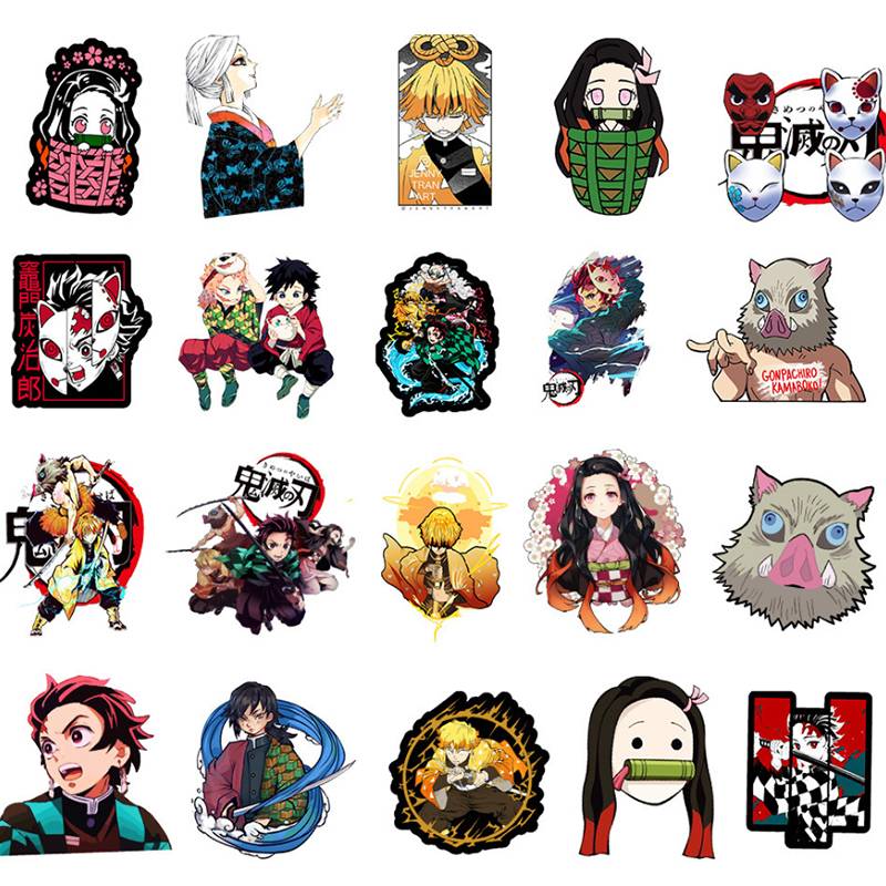 100PCS Anime Demon Slayer Kimetsu No Yaiba Stickers On Travel Case ...