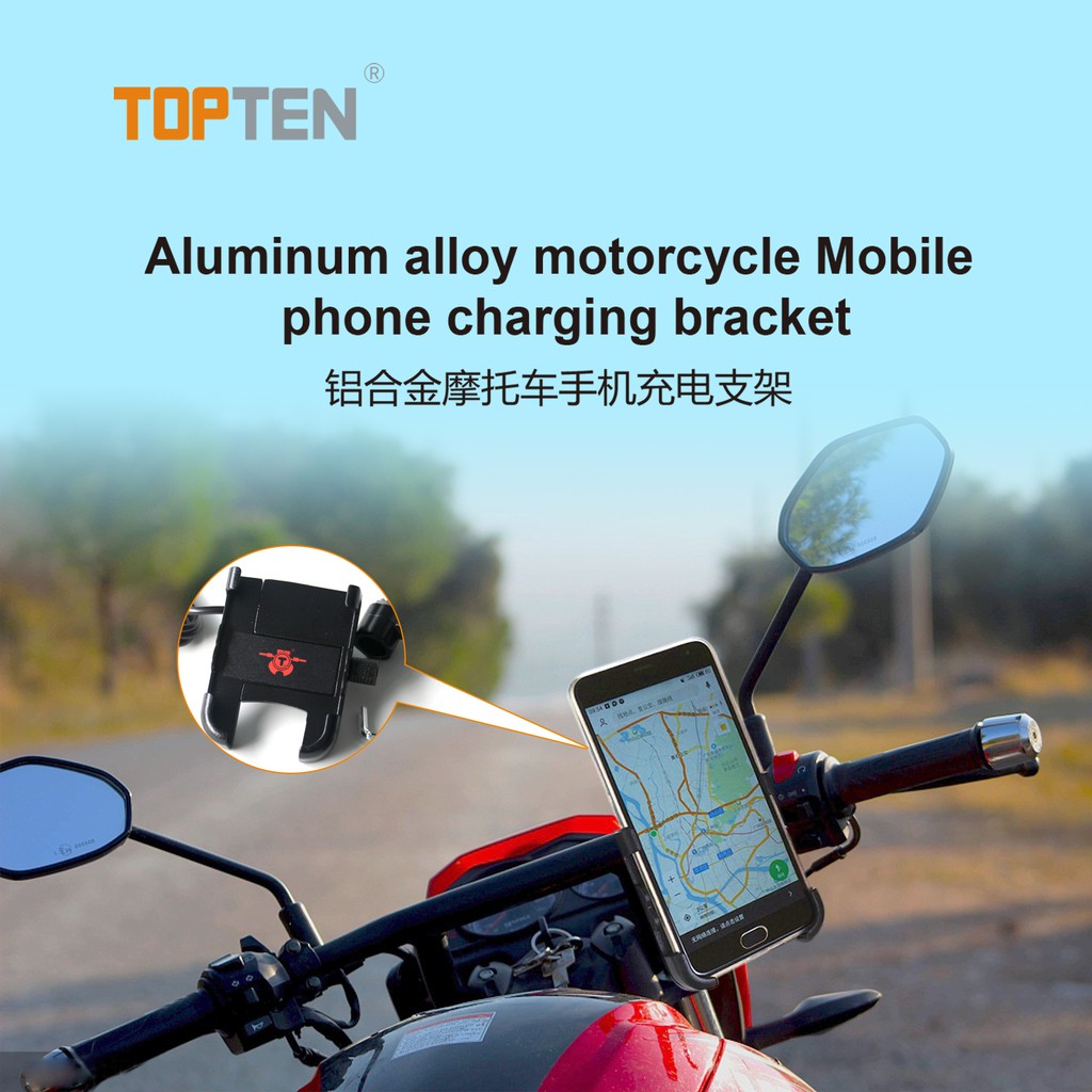 motorcycle mirror phone holder