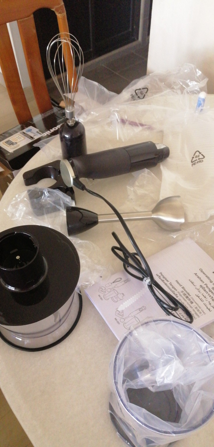 Panasonic MXSS1BSP 3in1 Hand Blender Whisk Chopper (600W) Shopee