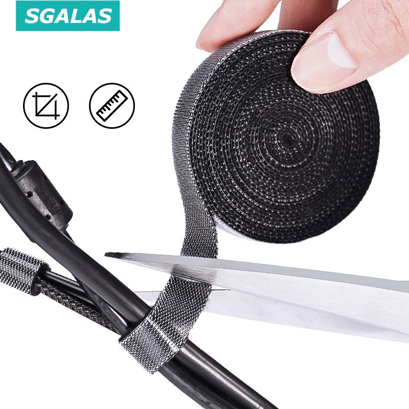 SGALAS Cable Velcro Tie Tape Organizer Management Wire Cord Shopee