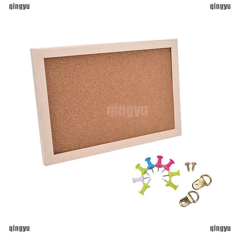 Natural Wood Frame Cork Bulletin Board Office Supplier 20 30cm