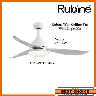 Free Basic Installation! Rubine Won Series DC Ceiling Fan With LED Lights And Remote Available in 46” And 56” #3