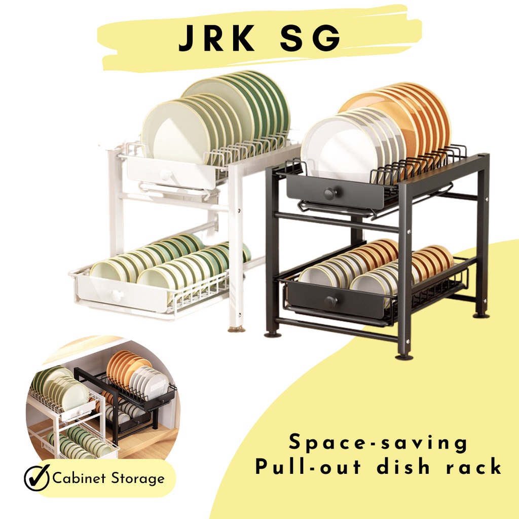 Kitchen Spacesaving Pullout dish rack / plate rack Shopee Singapore
