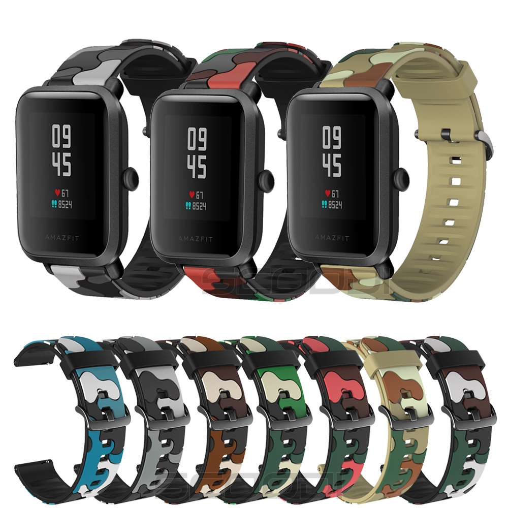 Camouflage Silicone Strap For Xiaomi Amazfit Bip Bit Lite Youth Smart Watch Replacement Wrist Bands For Huami Amazfit Gts Gts 2 2e 2mini Bip S Shopee Singapore