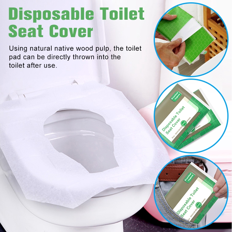 100pcs 10 Pack Disposable Toilet Seat Cover Closestool Cushion Mat Portable Safety Easily Soluble For Travel Bathroom Ee Singapore - Automatic Disposable Sanitary Toilet Seat Cover