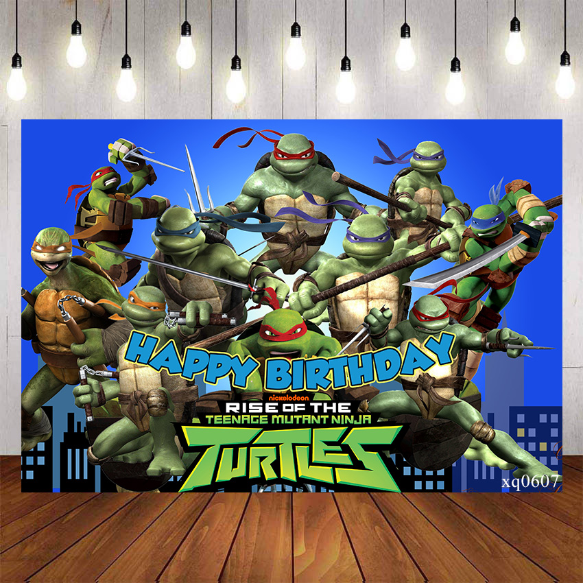 Teenage Mutant Ninja Turtles Backdrop For Photography Baby Shower Blue ...