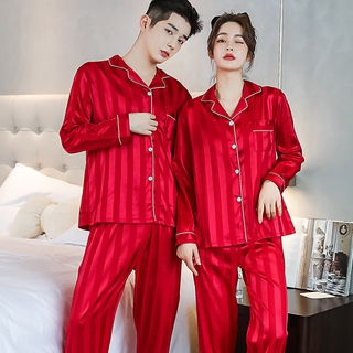  Plus  Size  Men Women Unisex Couple Soft Baju  Tidur  Silk 