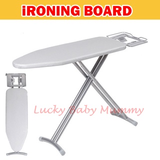 Standing Ironing Board with Premium Board Cover and Iron Rest - (Height Adjustable)