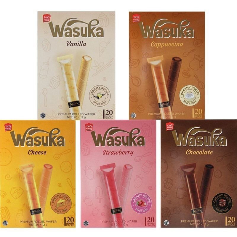 Halal Explosion Jelly Wafer Roll Wasuka Premium Rolled Wafer Wasuka