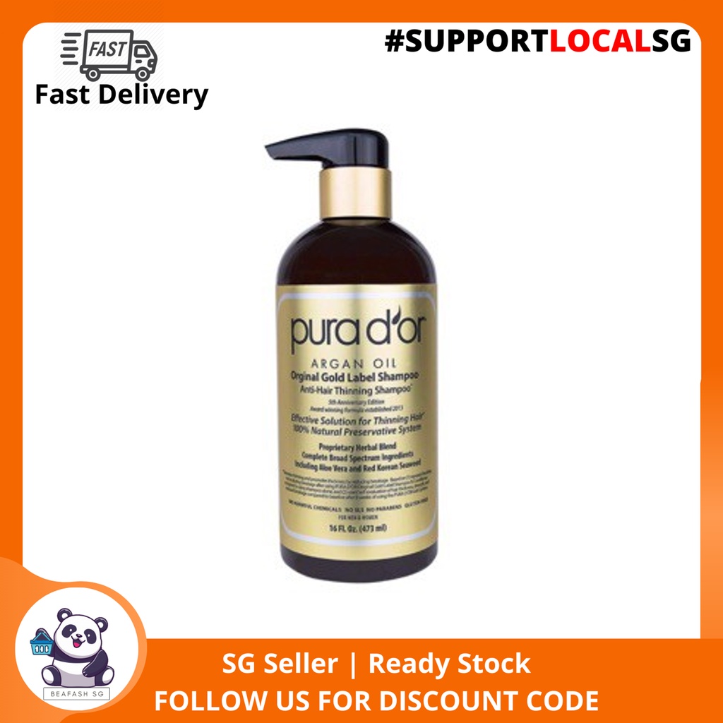 PURA D'OR Original Gold Label Anti-Thinning Shampoo | Shopee Singapore