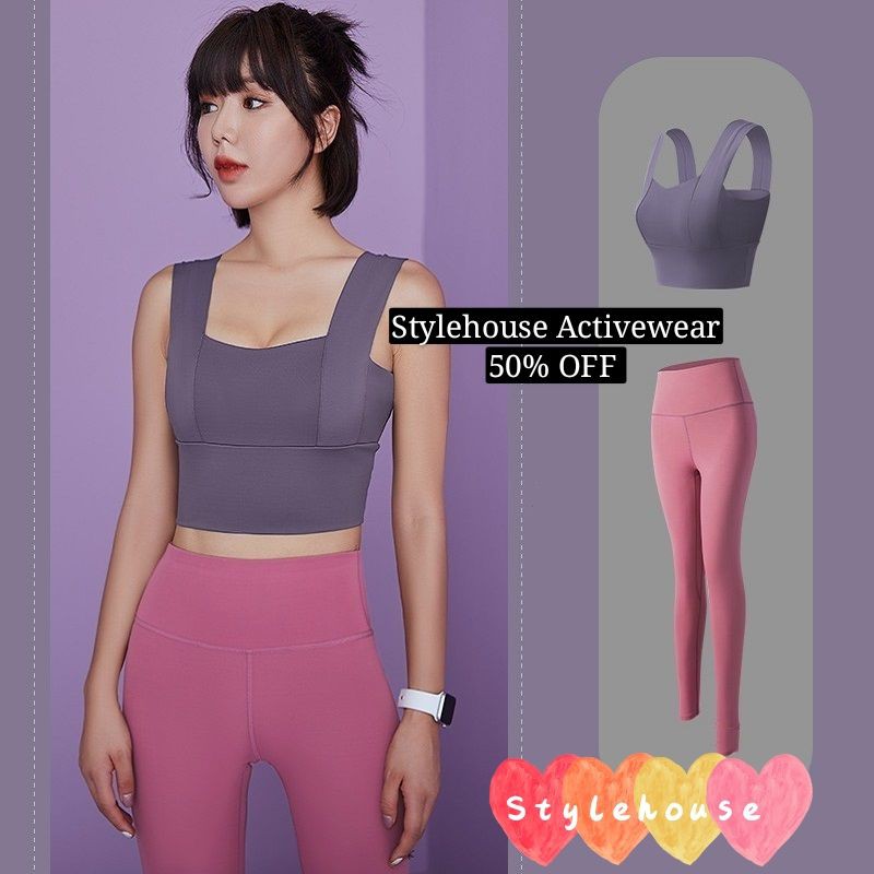 [SGLocalSeller] *Stylehouse Activewear Set Amber Sports Bra Top + Ashley Compression Yoga Workout Pants (MAKE IT A SET)