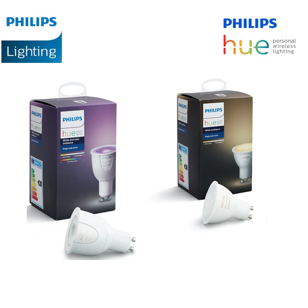 Philips Hue 2-Pack White Ambiance GU10 Dimmable LED Smart Spot Light Compatible 