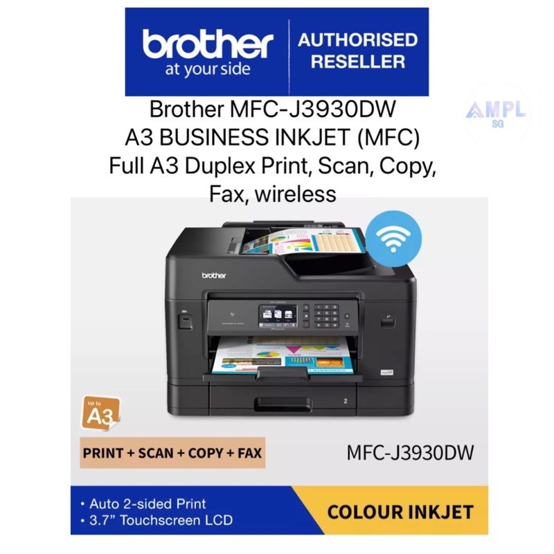 Brother MFCJ3930DW Inkjet A3 wireless Printer Full A3 Duplex Print