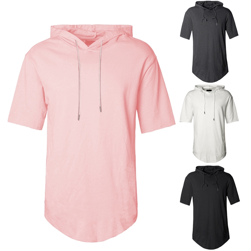 pink short sleeve hoodie mens