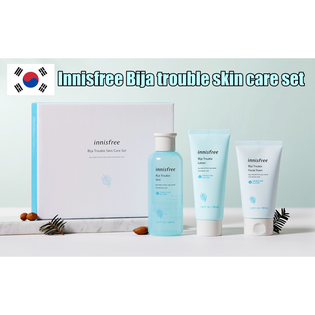 Innisfree Bija Trouble Skin Care Set Bija Trouble Skin 200ml Bija Trouble Lotion 100ml Bija Trouble Facial Foam 100ml Shopee Singapore