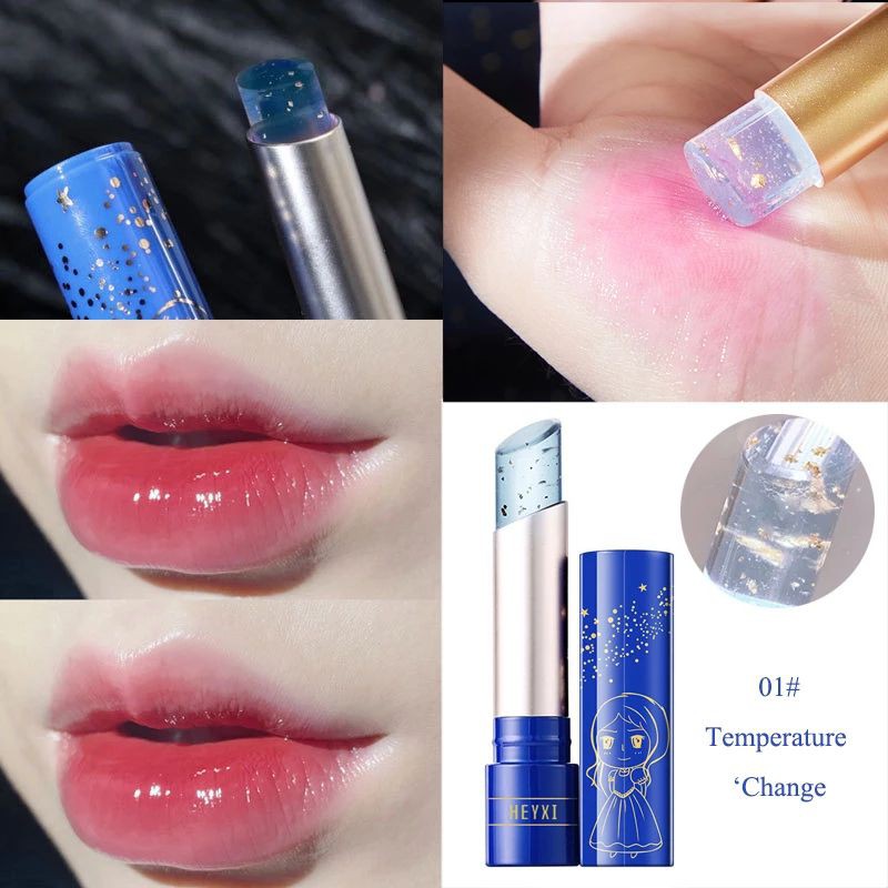 Princess Kiss Lip Balm, Color Changing Lipstick, 24K Gold Foil Temperature Change Moisturizing Lip Balm