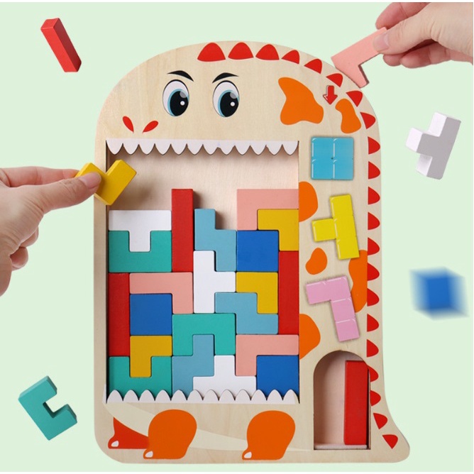 Multi Functional Wooden Tetris Board/ Wooden Blocks Tetris for Kids ...